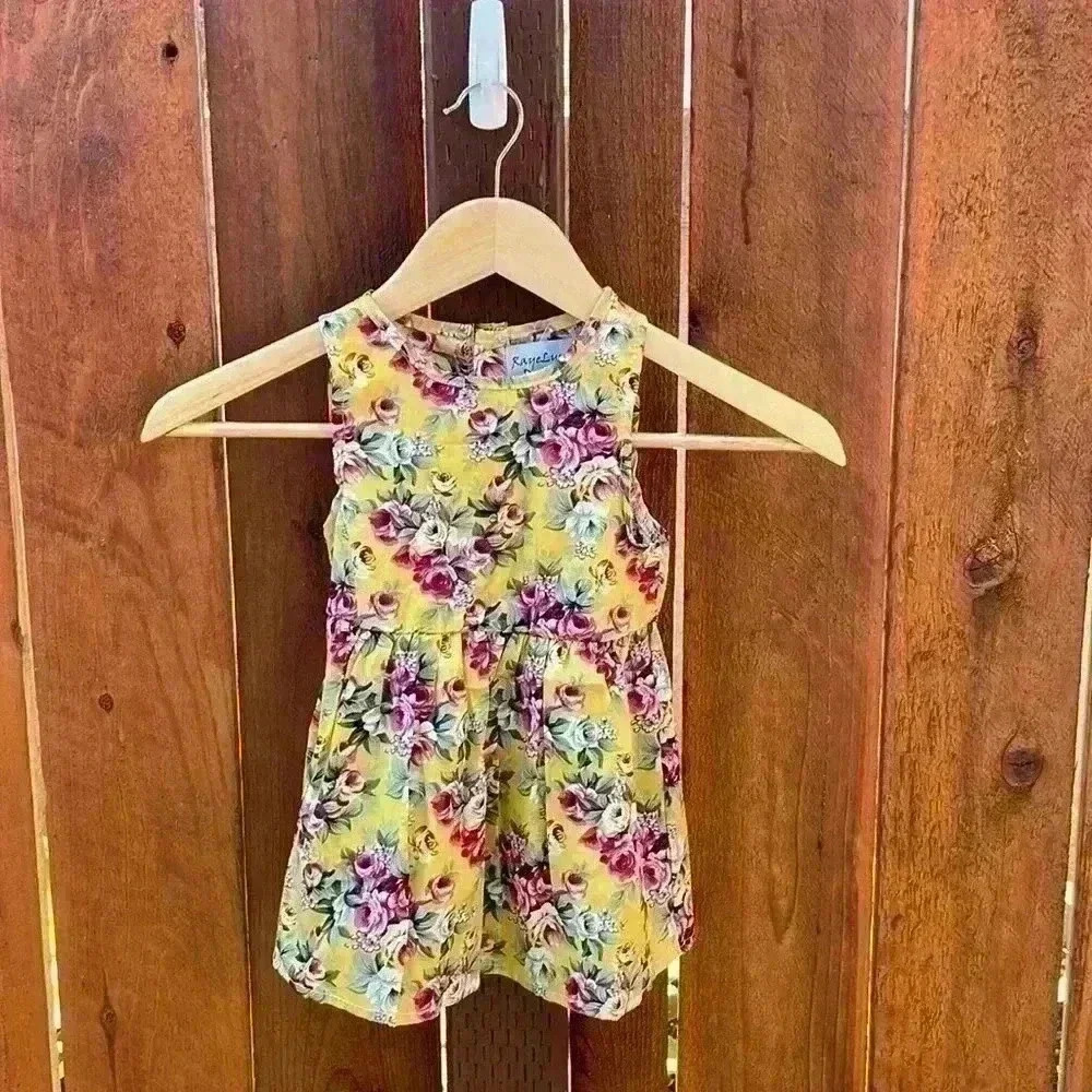 NWOT Yellow Floral Girls Dress